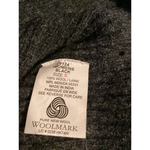 Black Heather Button Front Vintage Woolrich Cardigan-Size Small - Picture 4 of 6